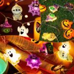 Picture of Halloween String Lights 3M 20 LEDs, Battery Operated Pumpkin Ghost Spider Bat Witch Party Décor
