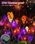 Picture of Halloween Decoration Lights 5M 50 LED Orange Purple Fairy Lights with Timer, Waterproof Battery Operated