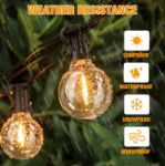 Picture of 100FT/30M Outdoor Festoon String Lights, Waterproof Garden Party Lights with 50+2 LED Bulbs, 2700K Warm White Mains Powered Patio Lights for Wedding, Yard & Christmas