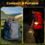 Picture of Solar Camping Lights 10M, USB & Solar Rechargeable Outdoor String Light, 8 Lighting Modes, IP65 Waterproof, 3000mAh Battery, 30s Roll-Up, Portable Retractable Tent Light with Timer for Camping, Yard & RV