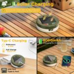 Picture of Solar Camping Lights 10M, USB & Solar Rechargeable Outdoor String Light, 8 Lighting Modes, IP65 Waterproof, 3000mAh Battery, 30s Roll-Up, Portable Retractable Tent Light with Timer for Camping, Yard & RV