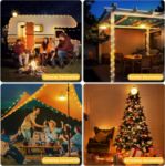 Picture of Solar Camping Lights 10M, USB & Solar Rechargeable Outdoor String Light, 8 Lighting Modes, IP65 Waterproof, 3000mAh Battery, 30s Roll-Up, Portable Retractable Tent Light with Timer for Camping, Yard & RV