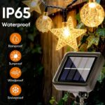 Picture of Solar Garden String Lights 10M/33Ft, 60 LED Warm White Crystal Ball & Star Fairy Lights, IP65 Waterproof Outdoor Decorative Lights with 8 Modes for Garden, Yard, Patio & Home