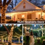 Picture of Solar Garden String Lights 10M/33Ft, 60 LED Warm White Crystal Ball & Star Fairy Lights, IP65 Waterproof Outdoor Decorative Lights with 8 Modes for Garden, Yard, Patio & Home