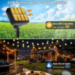 Picture of Solar Garden String Lights 10M/33Ft, 60 LED Warm White Crystal Ball & Star Fairy Lights, IP65 Waterproof Outdoor Decorative Lights with 8 Modes for Garden, Yard, Patio & Home