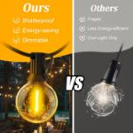 Picture of 150FT Outdoor String Lights, G40 LED Festoon Lights, Waterproof Garden Patio Lights, Mains Powered Shatterproof Bulbs for Backyard, Gazebo, Pergola, Balcony, Party & Wedding