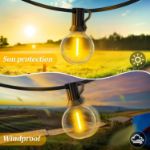 Picture of 150FT Outdoor String Lights, G40 LED Festoon Lights, Waterproof Garden Patio Lights, Mains Powered Shatterproof Bulbs for Backyard, Gazebo, Pergola, Balcony, Party & Wedding