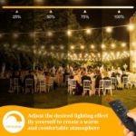 Picture of 150FT Outdoor String Lights, G40 LED Festoon Lights, Waterproof Garden Patio Lights, Mains Powered Shatterproof Bulbs for Backyard, Gazebo, Pergola, Balcony, Party & Wedding