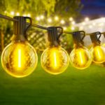 Picture of 150FT Outdoor String Lights, G40 LED Festoon Lights, Waterproof Garden Patio Lights, Mains Powered Shatterproof Bulbs for Backyard, Gazebo, Pergola, Balcony, Party & Wedding