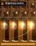 Picture of 15m Outdoor Garden String Lights Mains Powered, Festoon Lights with 25+2 G50 LED Bulbs, IP65 Waterproof Connectable Patio Lights for Garden, Backyard, Wedding & Party – Warm White