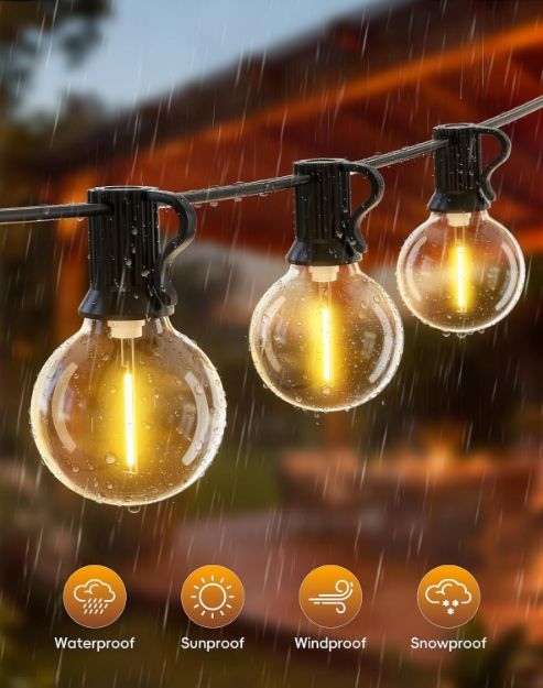 Picture of Outdoor Garden Lights Mains Powered - 9M 30Ft Festoon Light LED String G40 